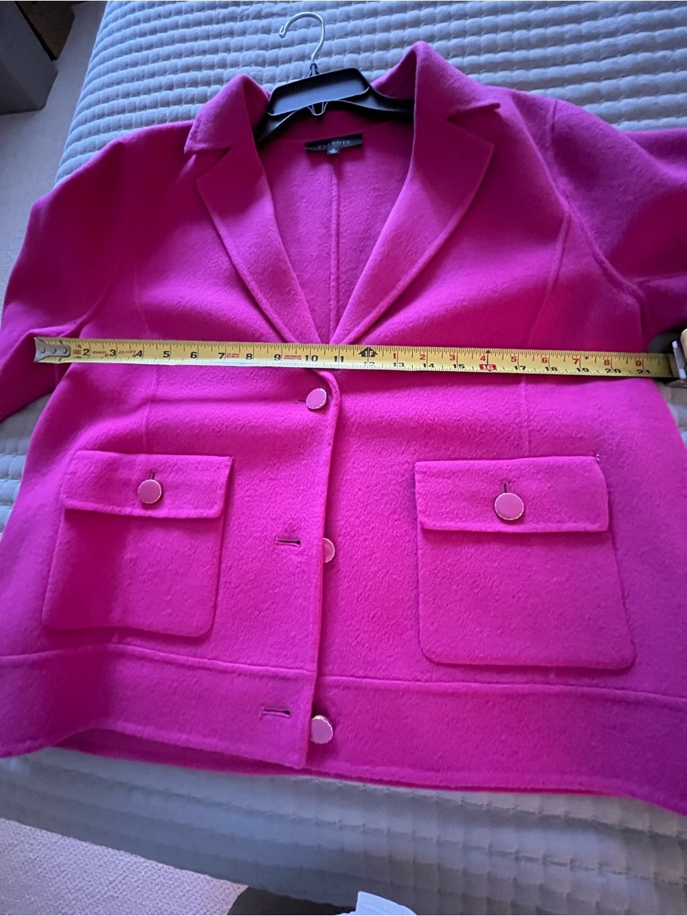 Talbots Bright Pink Wool-Blend Notch Collar Boxy Blazer - Picture 5 of 5